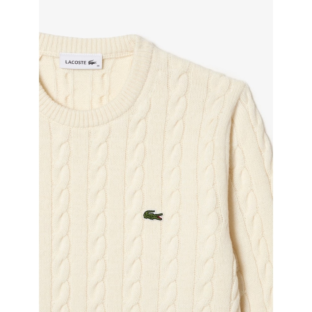 LACOSTE 女性用ウールブレンドケーブルクルーネックセーター AF0633-54N NYV Q2NAF0633-54NNYV
