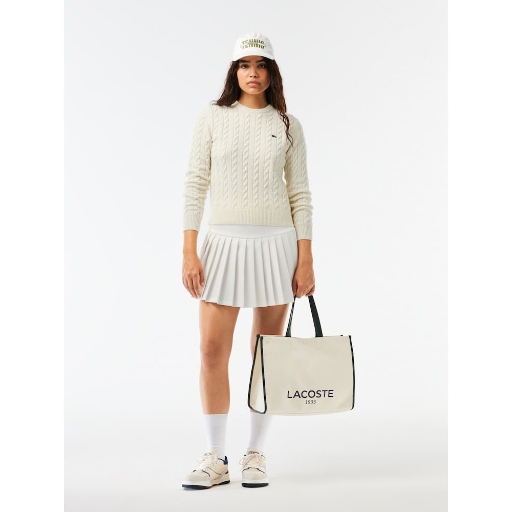 LACOSTE 女性用ウールブレンドケーブルクルーネックセーター AF0633-54N NYV Q2NAF0633-54NNYV