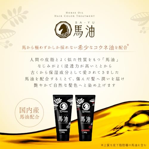 PROSIA(プロシア) ヘアカラートリートメント ヘアマスカラ ヘアケア2点セット ダークブラウン ヘアカラー トリートメント 白髪隠し ヘアマスカラ 白髪 徐々に染まる 馬油 艶 生え際 リタッチ