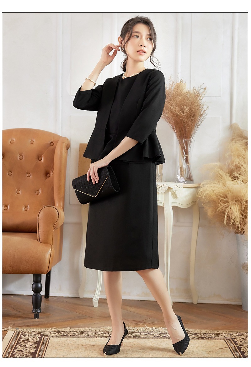 【CY.上品】 スーツセット 七分袖＋ワンピース ママスーツ スーツ セットアップ 卒業式 入学式 入園式 通勤 セットアップ フォーマル
