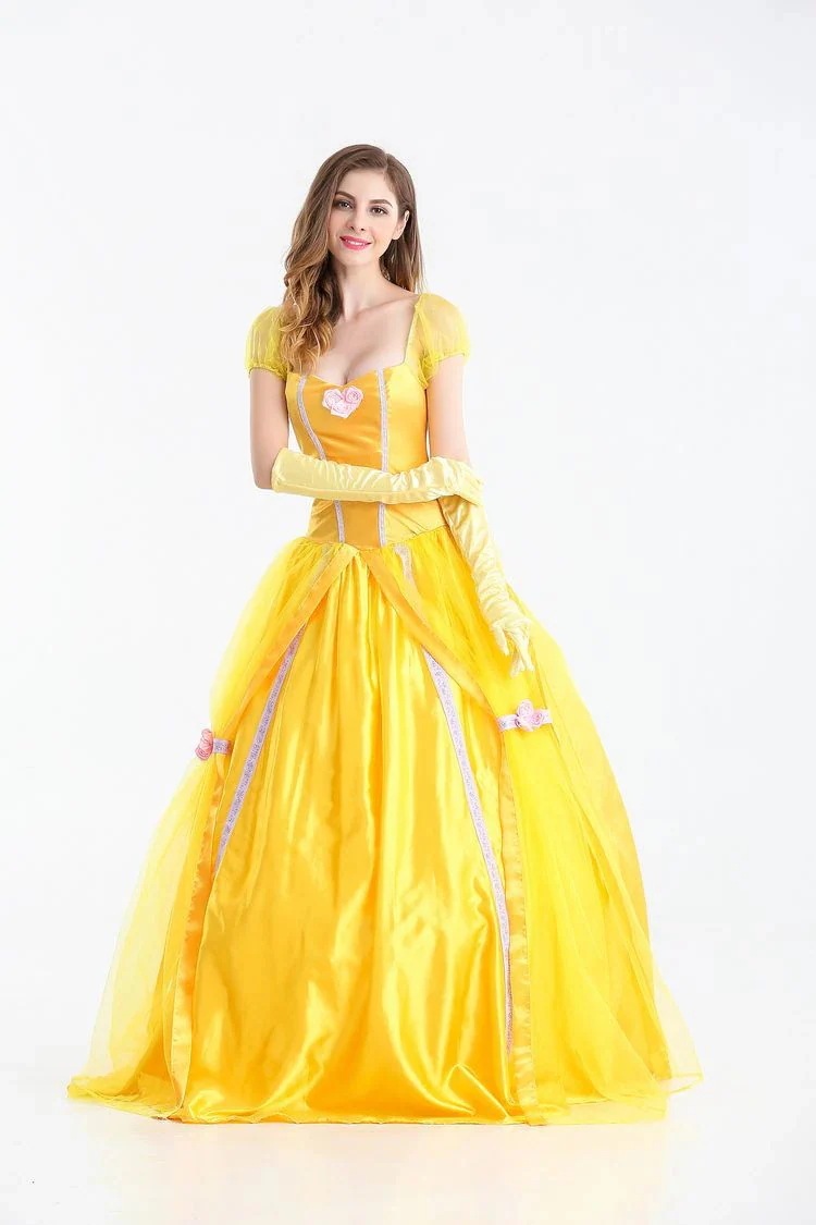 ハロウィン COS ハロウィン 人気 コスチューム 大人用 美女と野獣 プリンセス ベルドレス ベル プリンセス 撮影 衣装