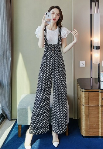 オールインワン サロペット ワイドパンツ アンクル丈 大人可愛い きれいめ シンプル カジュアル 大人女子 こなれ感 ガーリー 個性的 存在感 春 夏 10代 20代 30代 40代 レディース