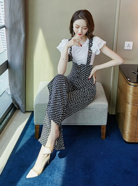 オールインワン サロペット ワイドパンツ アンクル丈 大人可愛い きれいめ シンプル カジュアル 大人女子 こなれ感 ガーリー 個性的 存在感 春 夏 10代 20代 30代 40代 レディース
