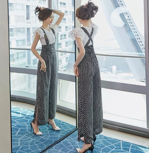 オールインワン サロペット ワイドパンツ アンクル丈 大人可愛い きれいめ シンプル カジュアル 大人女子 こなれ感 ガーリー 個性的 存在感 春 夏 10代 20代 30代 40代 レディース