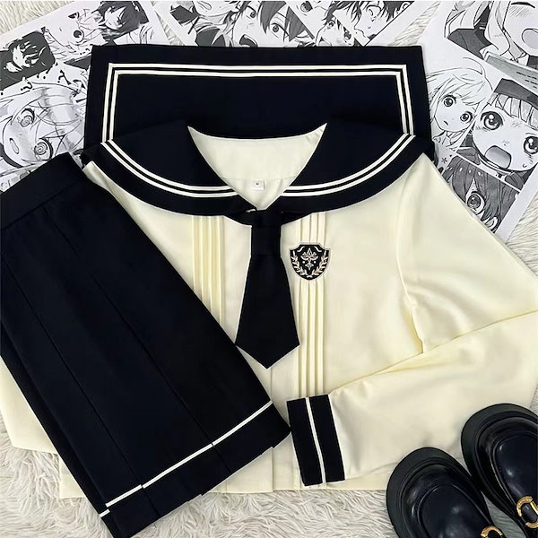 Qoo10] 【迅速な出荷】新作セーラー服セット4点セ