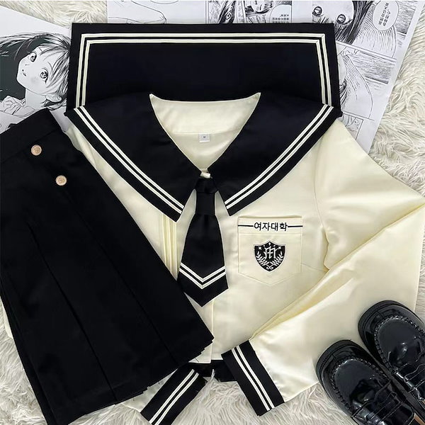 Qoo10] 【迅速な出荷】新作セーラー服セット4点セ