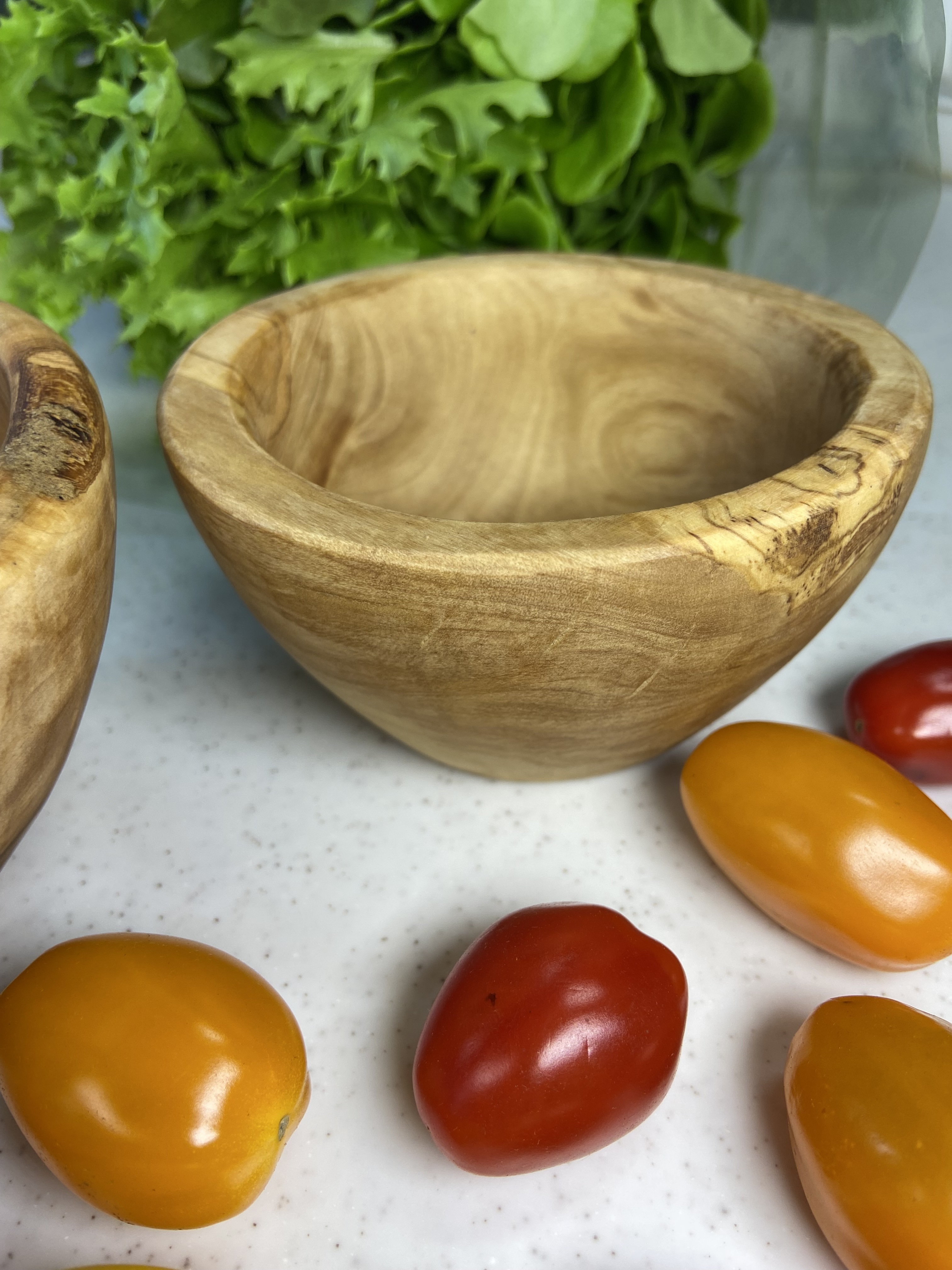 オリーブウッド　ハンドメイドボウル　大小2個セット