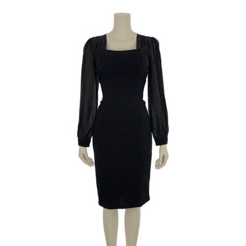 キャバドレス ナイトドレス ミディアムドレス ワンピース 長袖 スクエアネック パール風ボタン 透け感 レディース グラシア キャバドレス ナイトドレス ミディアムドレス ワンピース 長袖 スクエアネック パール風ボタン 透け感 レディース グラシア