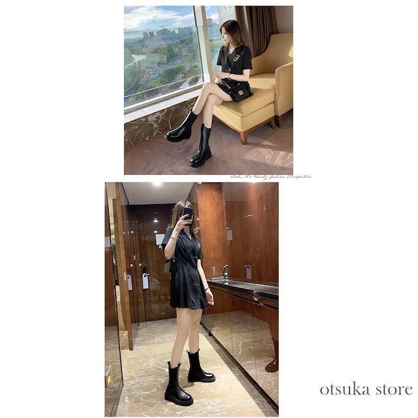 Qoo10] サイドゴアブーツ レディース ショートブ