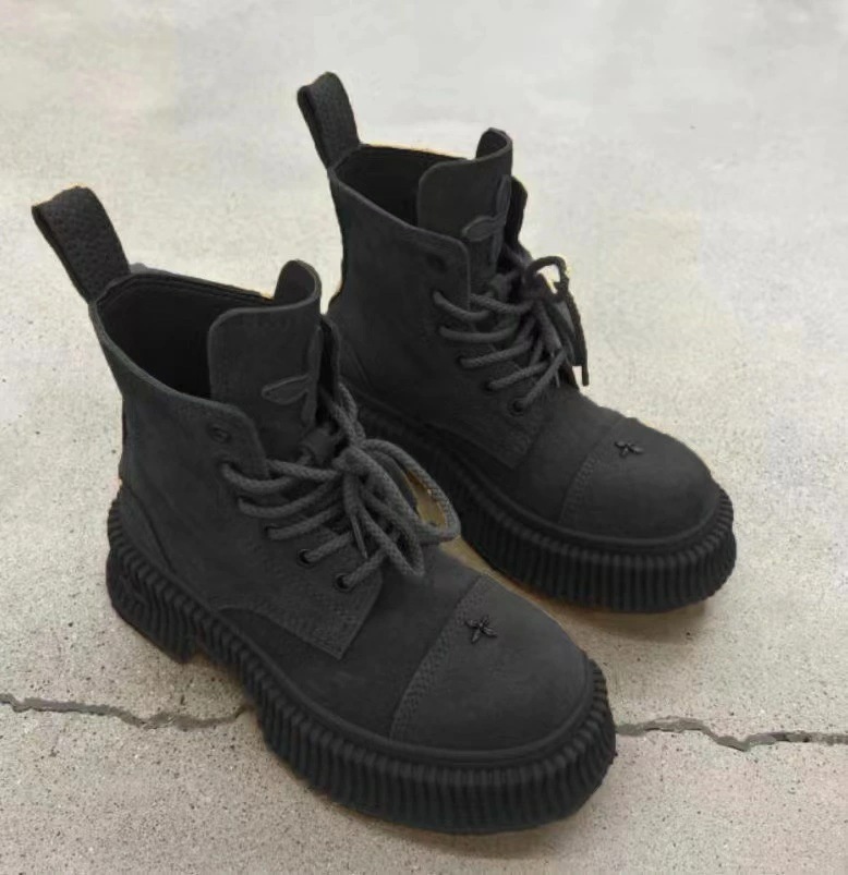 レディース マーチンブーツ イエローブーツ ワークブーツ ローヒール5cm レディース マウンテンブーツ チャッカブーツ 大きいサイズ ワークブーツ カジュアル 22.5cm~25cm