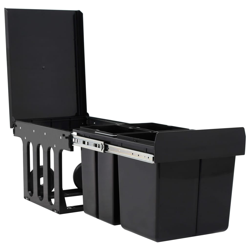 キッチン食器棚引き出し式 リサイクルごみ箱 ソフトクローズ 48L