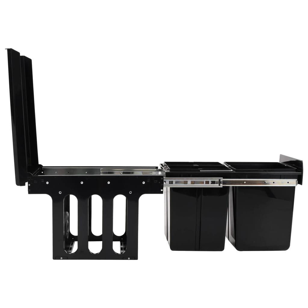 キッチン食器棚引き出し式 リサイクルごみ箱 ソフトクローズ 48L