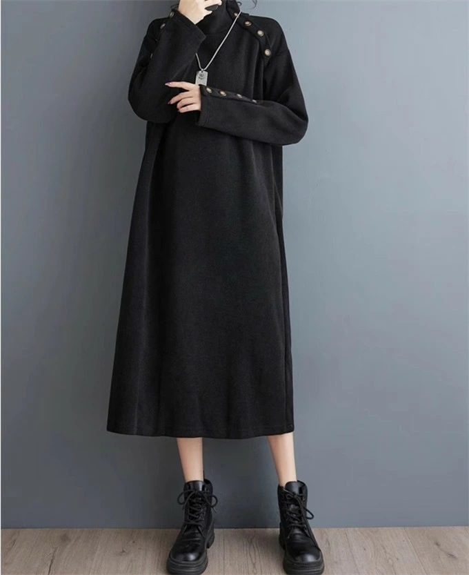 裏起毛ワンピース レディース 長袖 ロング丈 ハイネック 裏起毛 ワンピ 厚手 ボタン飾り 無地 シンプル フリーサイズ レトロ ファッション カジュアル ゆったり 体型カバー 暖か おしゃれ 30代 裏起毛ワンピース レディース 長袖 ロング丈 ハイネック 裏起毛 ワンピ 厚手 ボタン飾り 無地 シンプル フリーサイズ レトロ ファッション カジュアル ゆったり 体型カバー 暖か おしゃれ 30代