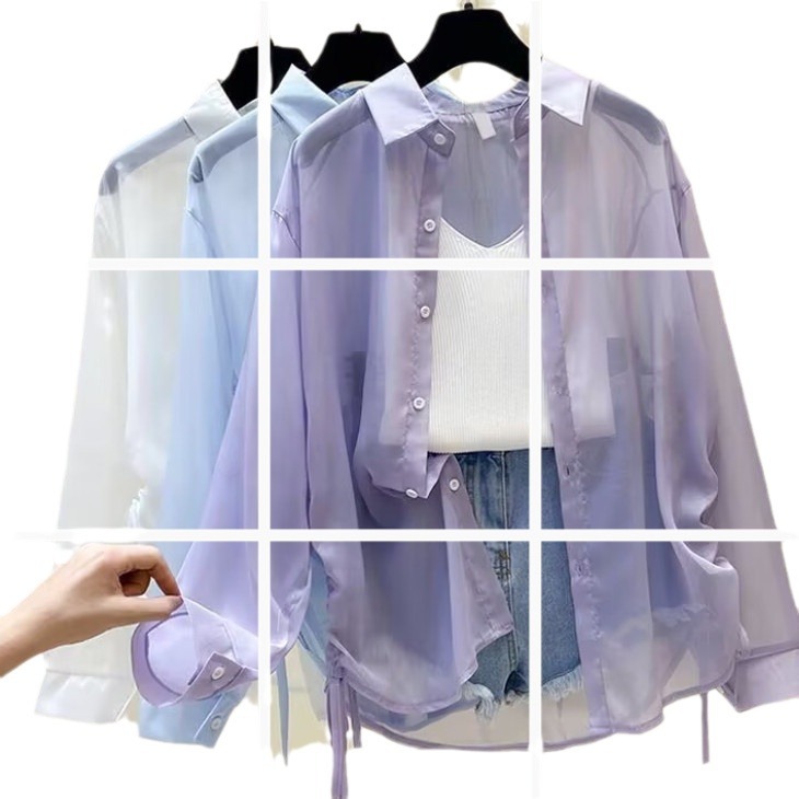 【1つ買うと10つ無料】女性のためのシャツ2025シフォン長袖のシャツドローストリング 【1つ買うと10つ無料】女性のためのシャツ2025シフォン長袖のシャツドローストリング