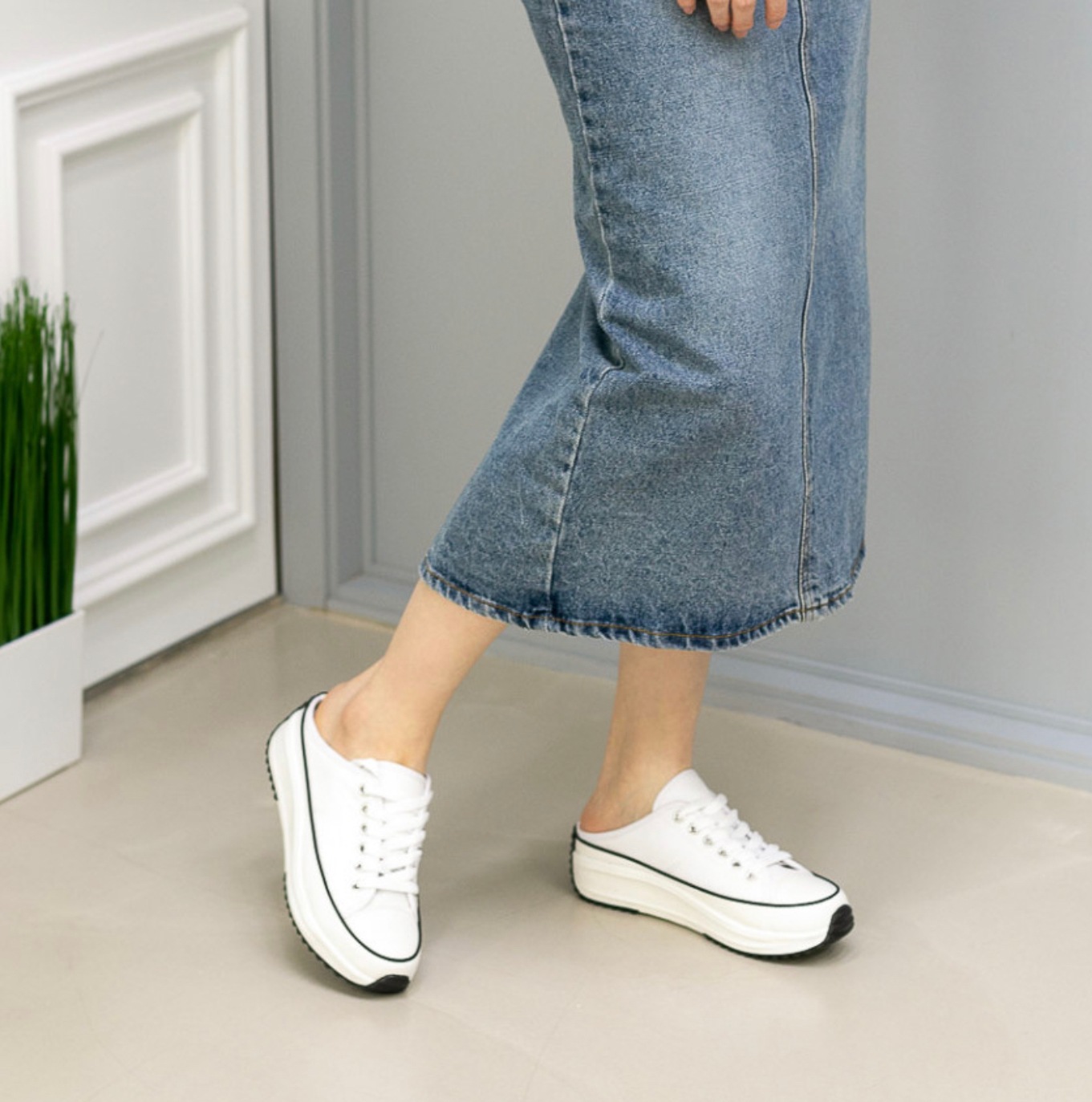 5cm アップシークレットスニーカー スリッパ ミュールブロッパー 5cm アップシークレットスニーカー スリッパ ミュールブロッパー