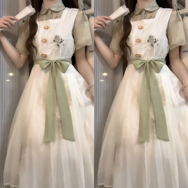 送 料 無 料正規品デザイン青提詞新韓国要素ワンピース半袖シャツセット夏 送 料 無 料正規品デザイン青提詞新韓国要素ワンピース半袖シャツセット夏