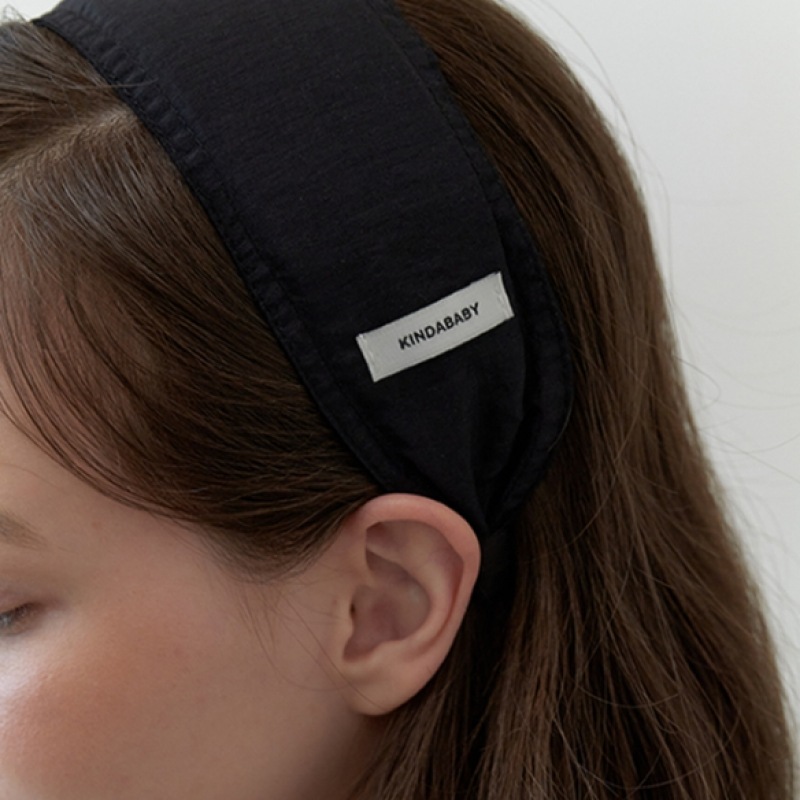 KINDABABY デイリーベーシックワイドヘッドバンド-ブラック