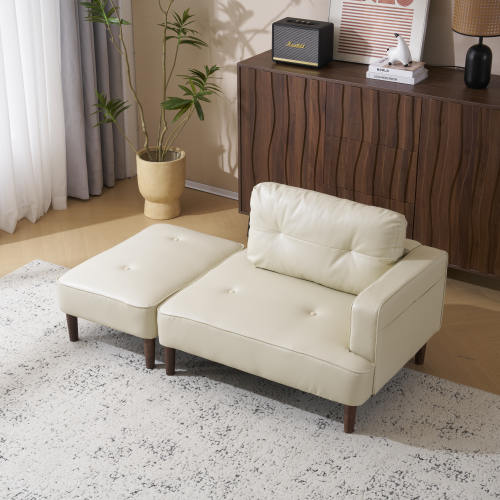 White 2-3人掛けソファー Ｌ字ソファー　組み合わせ ソファ 多機能ソファベッド PUレザー カウチ 自由レイアウト ダイニングソファー オットマン コーナーソファー おしゃれ カウチソファ 5