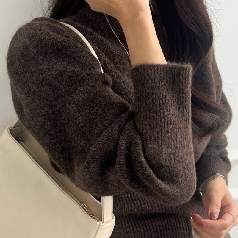 [pippin] ピピン裾開きジッパープチハイネックニット#111000