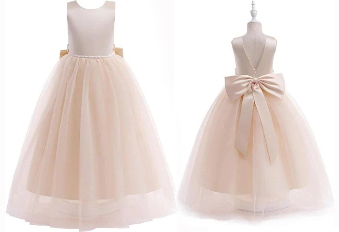 【急速出荷!】ピアノ発表会 ドレス 中学生 女の子 キッズドレス 子供服 ロング丈 ガール 子供ドレス ノースリーブ リボン 演奏会 紺 白 ピンクフラワーガール ベールガール リングガール プリンセ