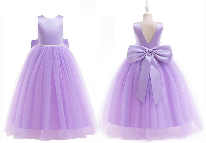 【急速出荷!】ピアノ発表会 ドレス 中学生 女の子 キッズドレス 子供服 ロング丈 ガール 子供ドレス ノースリーブ リボン 演奏会 紺 白 ピンクフラワーガール ベールガール リングガール プリンセ