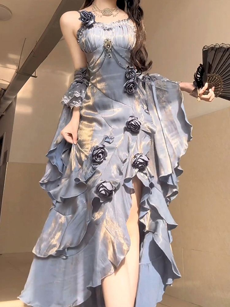 バースデードレス プリンセス ロリータドレス 女性 グラデーションピンク マーメイドドレス ロリータスカート
