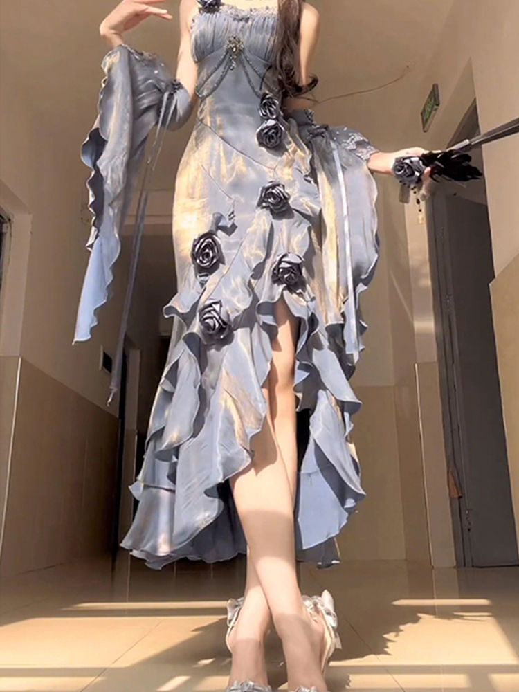 バースデードレス プリンセス ロリータドレス 女性 グラデーションピンク マーメイドドレス ロリータスカート