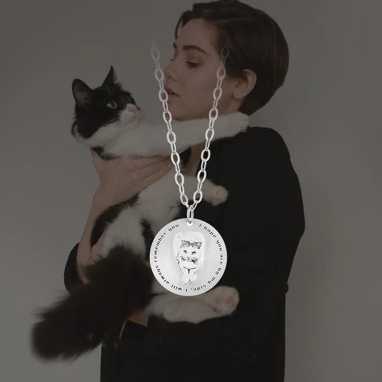 (Kizoo)オーダーメイド ペット写真 カスタマイズ オーダー ネックレス DIY 猫犬の肖像 アクセサリー シルバー 記念品 犬 猫 形見 メモリアル ペンダント (Kizoo)オーダーメイド ペット写真 カスタマイズ オーダー ネックレス DIY 猫犬の肖像 アクセサリー シルバー 記念品 犬 猫 形見 メモリアル ペンダント