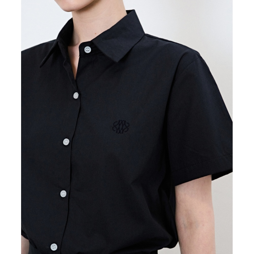 ニック&ニコールスタンダードカラーハーフシャツ_ネイビー