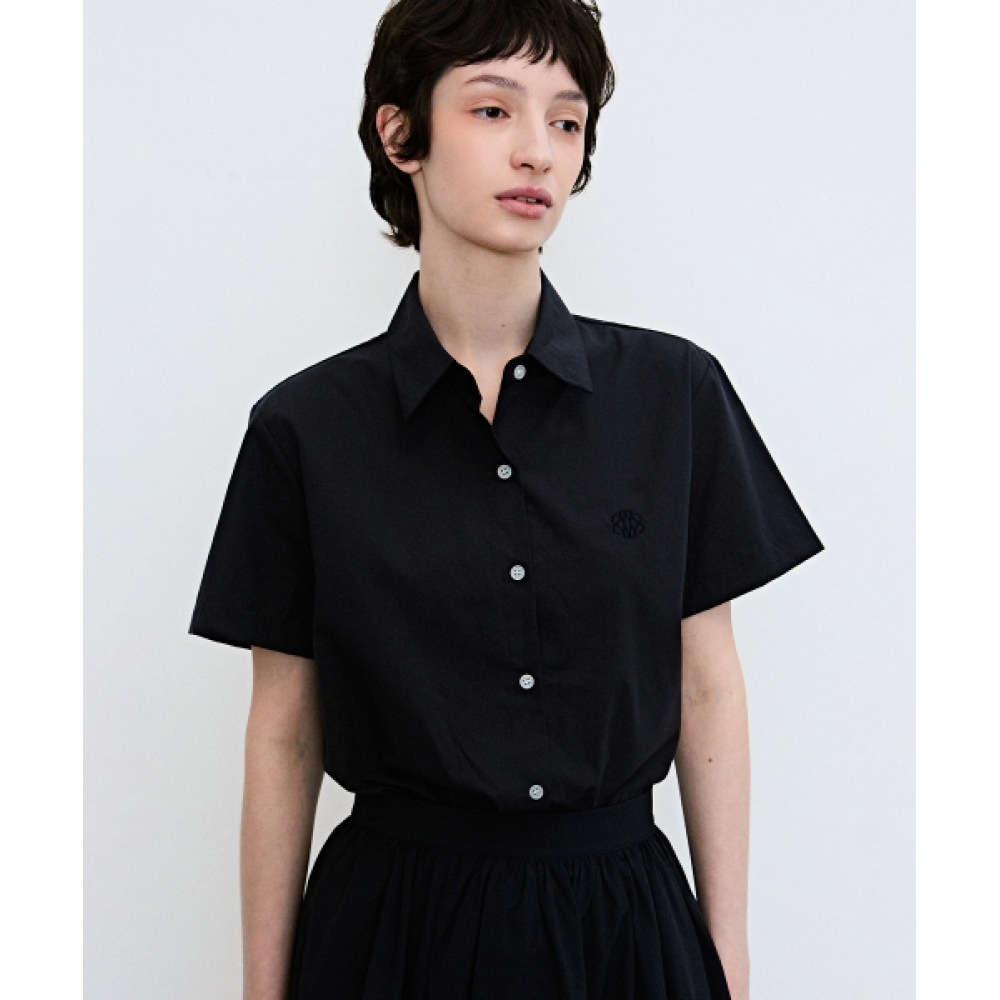 ニック&ニコールスタンダードカラーハーフシャツ_ネイビー