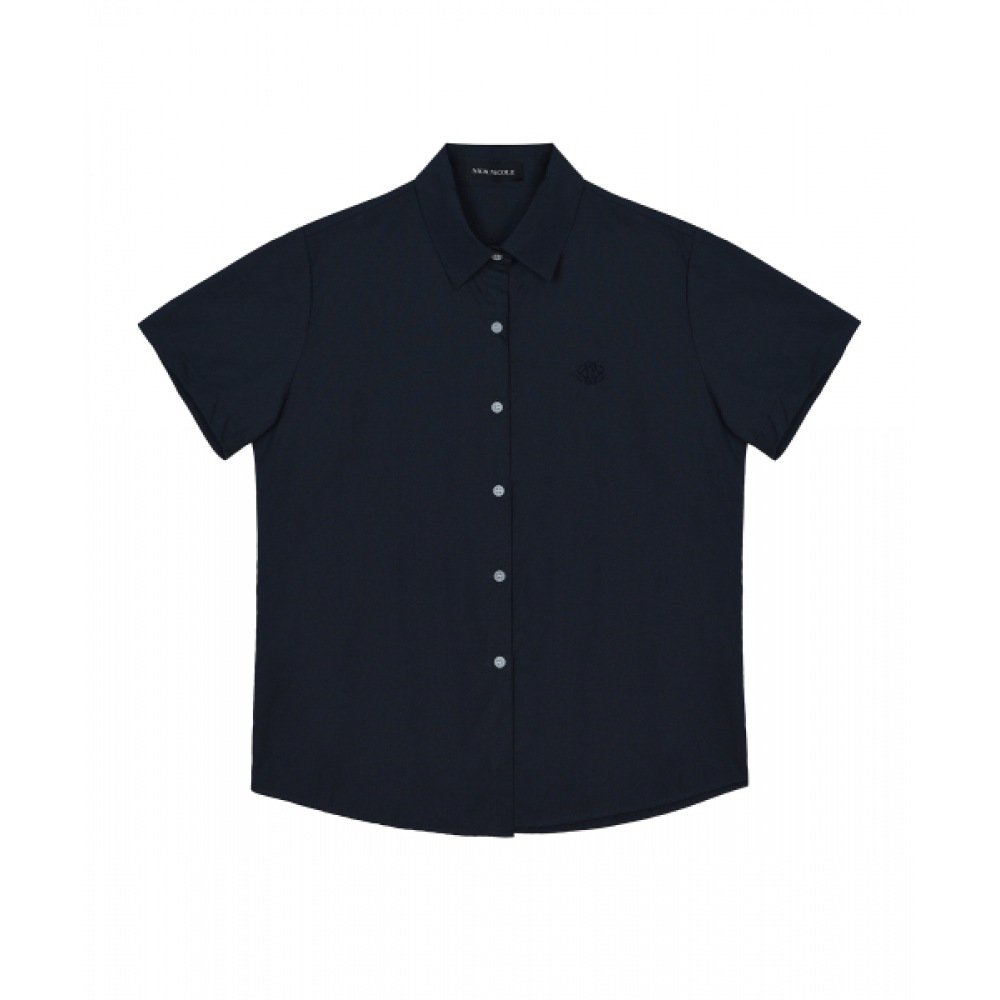 ニック&ニコールスタンダードカラーハーフシャツ_ネイビー