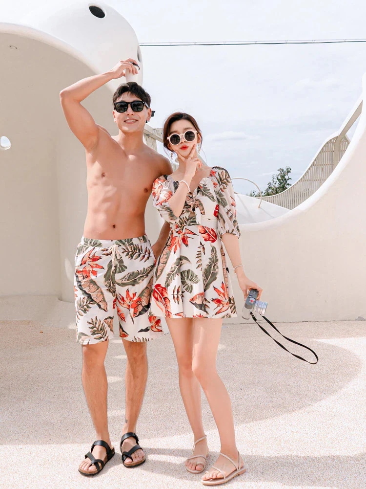 【急速出荷!】水着 スリーピース レディース水着 メンズパンツ カップルセット ペア水着