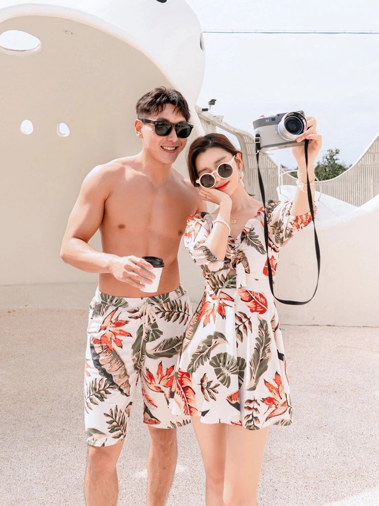 【急速出荷!】水着 スリーピース レディース水着 メンズパンツ カップルセット ペア水着