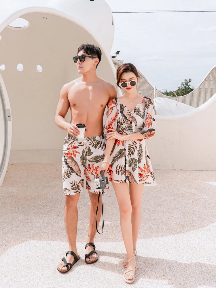 【急速出荷!】水着 スリーピース レディース水着 メンズパンツ カップルセット ペア水着