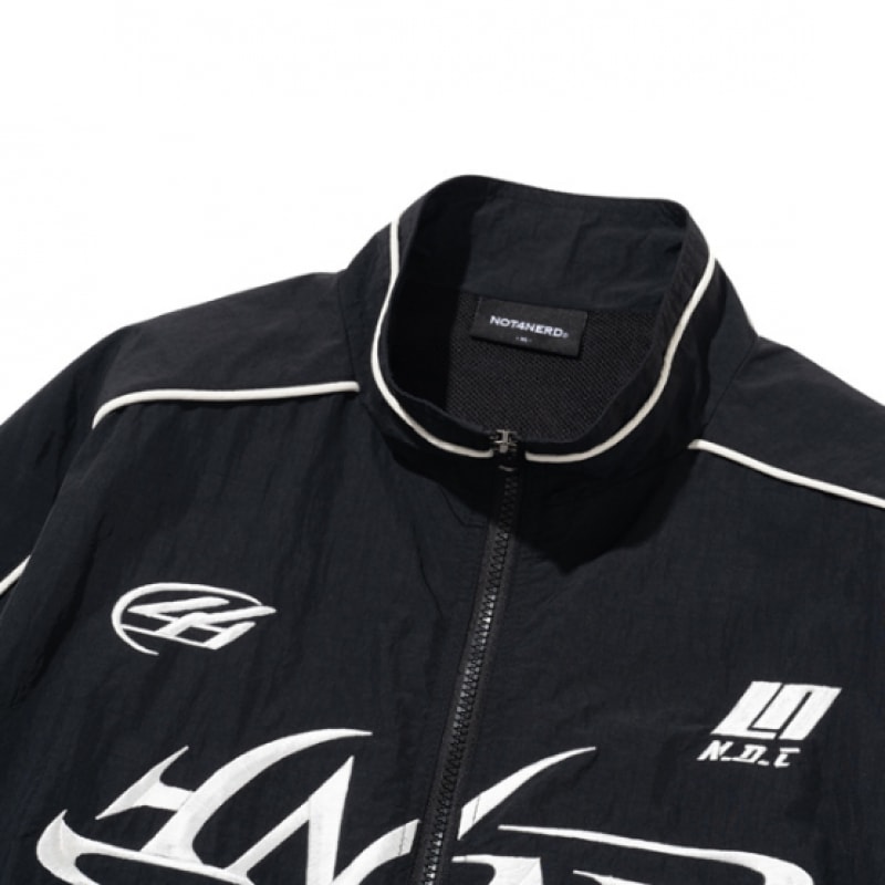 NOT4NERDNOT4NERD トライバルロゴナイロンレーシングジャケット