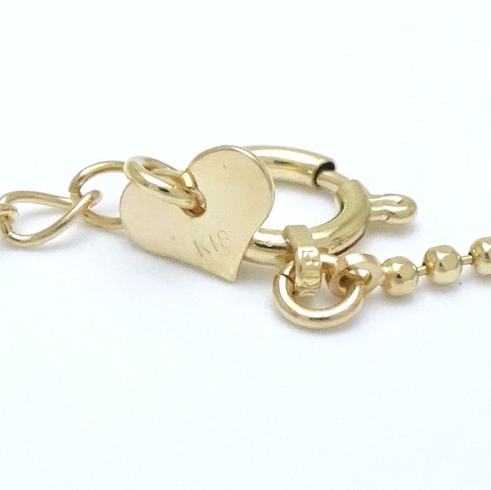 ハートモチーフ ブレスレット K18YG イエローゴールド/29955【中古】 ハートモチーフ ブレスレット K18YG イエローゴールド/29955【中古】