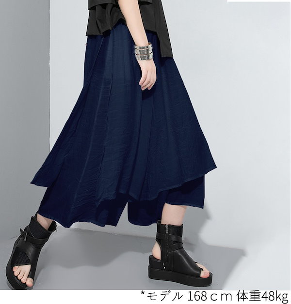Qoo10] 袴パンツ ワイドパンツ レディース スラ