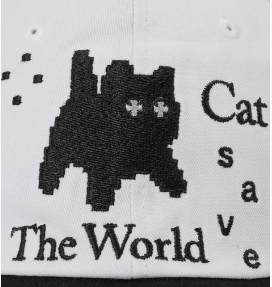 【韓国限定】MUCENT × Cat The World コラボピクセルキャップ ブラック ストリート系 【韓国限定】MUCENT × Cat The World コラボピクセルキャップ ブラック ストリート系