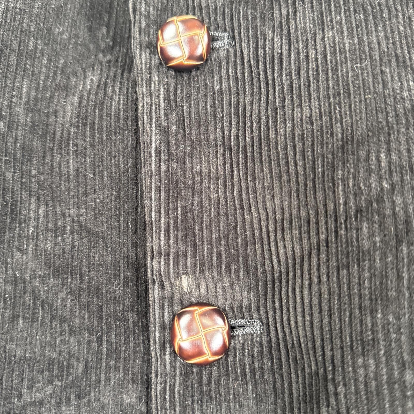 古着 コーデュロイ テーラードジャケット 太畝 ブレザー エルボーパッチ 中地ペイズリー柄 46R ブラック メンズ