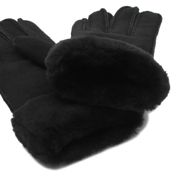 Qoo10] UGG 手袋 カフグローブ シープスキン ブラッ