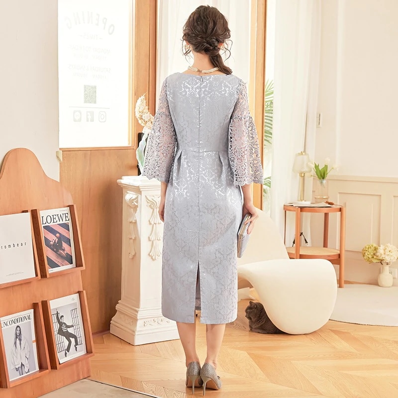 母の日パーティードレス 新しいスタイル 軽やかな大人 エレガント ドレス レース ラウンドネック ドレス 母の日パーティードレス 新しいスタイル 軽やかな大人 エレガント ドレス レース ラウンドネック ドレス