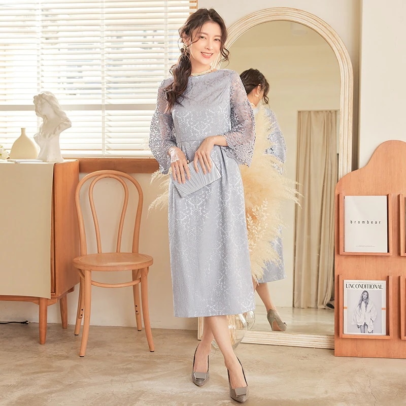 母の日パーティードレス 新しいスタイル 軽やかな大人 エレガント ドレス レース ラウンドネック ドレス 母の日パーティードレス 新しいスタイル 軽やかな大人 エレガント ドレス レース ラウンドネック ドレス