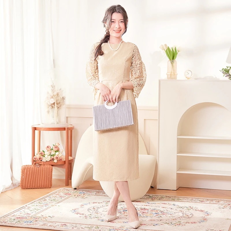 母の日パーティードレス 新しいスタイル 軽やかな大人 エレガント ドレス レース ラウンドネック ドレス 母の日パーティードレス 新しいスタイル 軽やかな大人 エレガント ドレス レース ラウンドネック ドレス