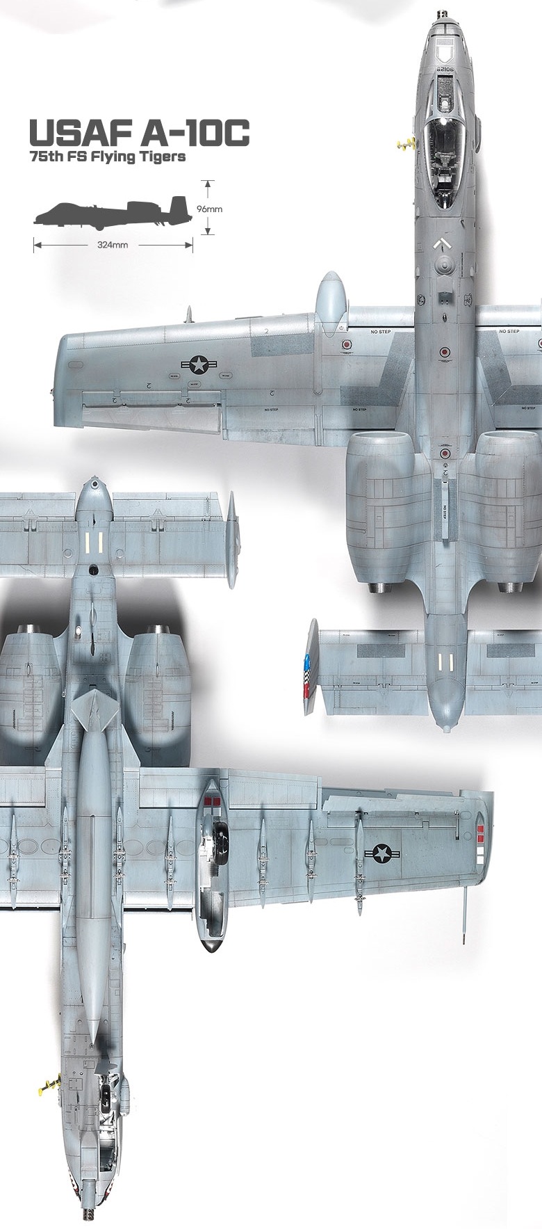 [1/48スケール] USAF A-10C「75th FSフライングタイガース」, アカデミープラモデル #12348