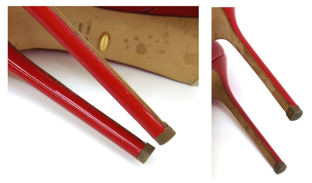 Sergio rossi ﾊｲﾋｰﾙﾊﾟﾝﾌﾟｽ ｴﾅﾒﾙ ｳｪｯｼﾞ 赤 ﾊﾟﾃﾝﾄﾚｻﾞｰ 37 【中古】(58904)