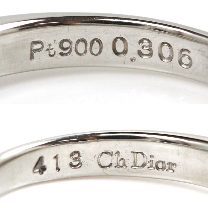 Christian Dior クリスチャンディオール Pt900プラチナ リング・指輪 ダイヤモンド0.36ct 7号 4.4g レディース 中古