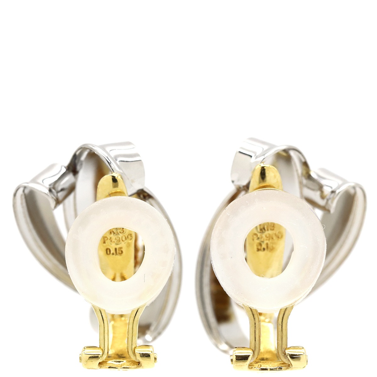 イヤリング ダイヤモンド コンビ K18YG Pt900 ダイヤモンド プラチナシルバーXイエローゴールド 750 18K プラチナ 【中古】 イヤリング ダイヤモンド コンビ K18YG Pt900 ダイヤモンド プラチナシルバーXイエローゴールド 750 18K プラチナ 【中古】