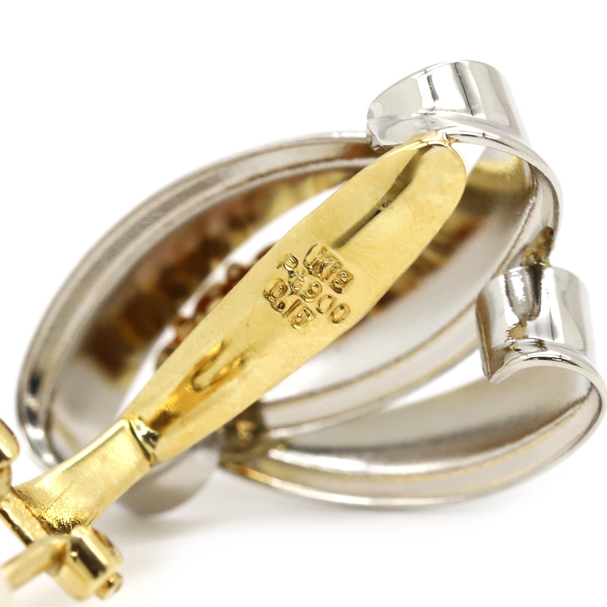 イヤリング ダイヤモンド コンビ K18YG Pt900 ダイヤモンド プラチナシルバーXイエローゴールド 750 18K プラチナ 【中古】 イヤリング ダイヤモンド コンビ K18YG Pt900 ダイヤモンド プラチナシルバーXイエローゴールド 750 18K プラチナ 【中古】