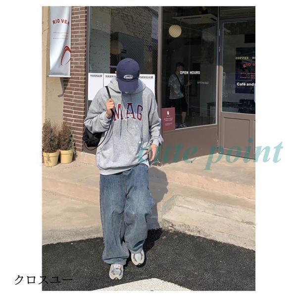 ワイドパンツ メンズ 極太 デニム ジーンズ ストリート ダボパン B系 HIPHOP ダンス ヒップホップ バギーパンツ チノパンツ 無地 秋服