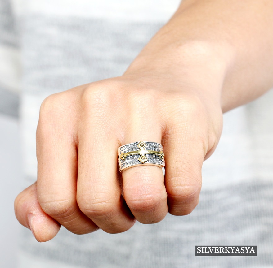 925クロス&喜平チェーンモチーフリング [rs114]